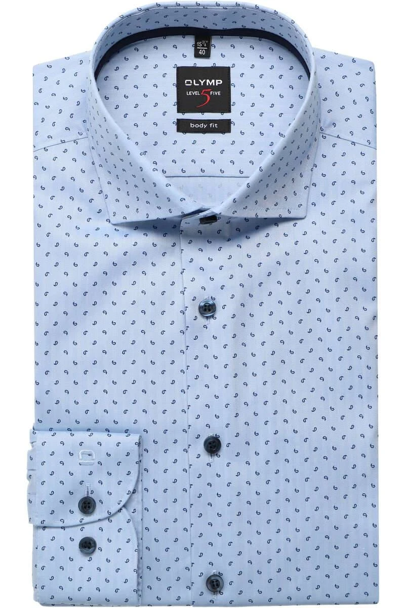 OLYMP Level Five Body Fit Hemd Hellblau, Gemustert 1 OLYMP Level Five Body Fit Hemd Hellblau, Gemustert