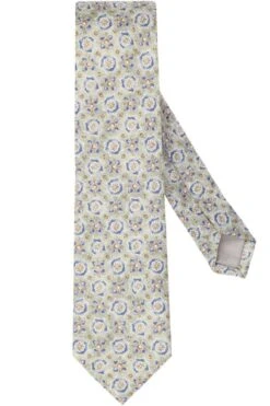 Jacques Britt Krawatte 100% Seide Hellgrün, Gemustert