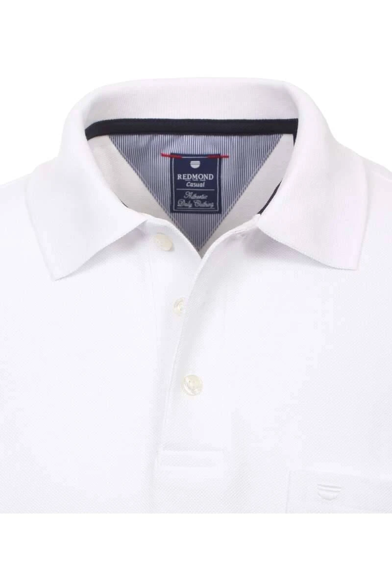 Redmond Casual Poloshirt Weiss, Einfarbig 3 Redmond Casual Poloshirt Weiss, Einfarbig – Bild 3