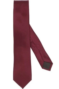 ETERNA Slim Krawatte 100% Seide Dunkelrot, Einfarbig