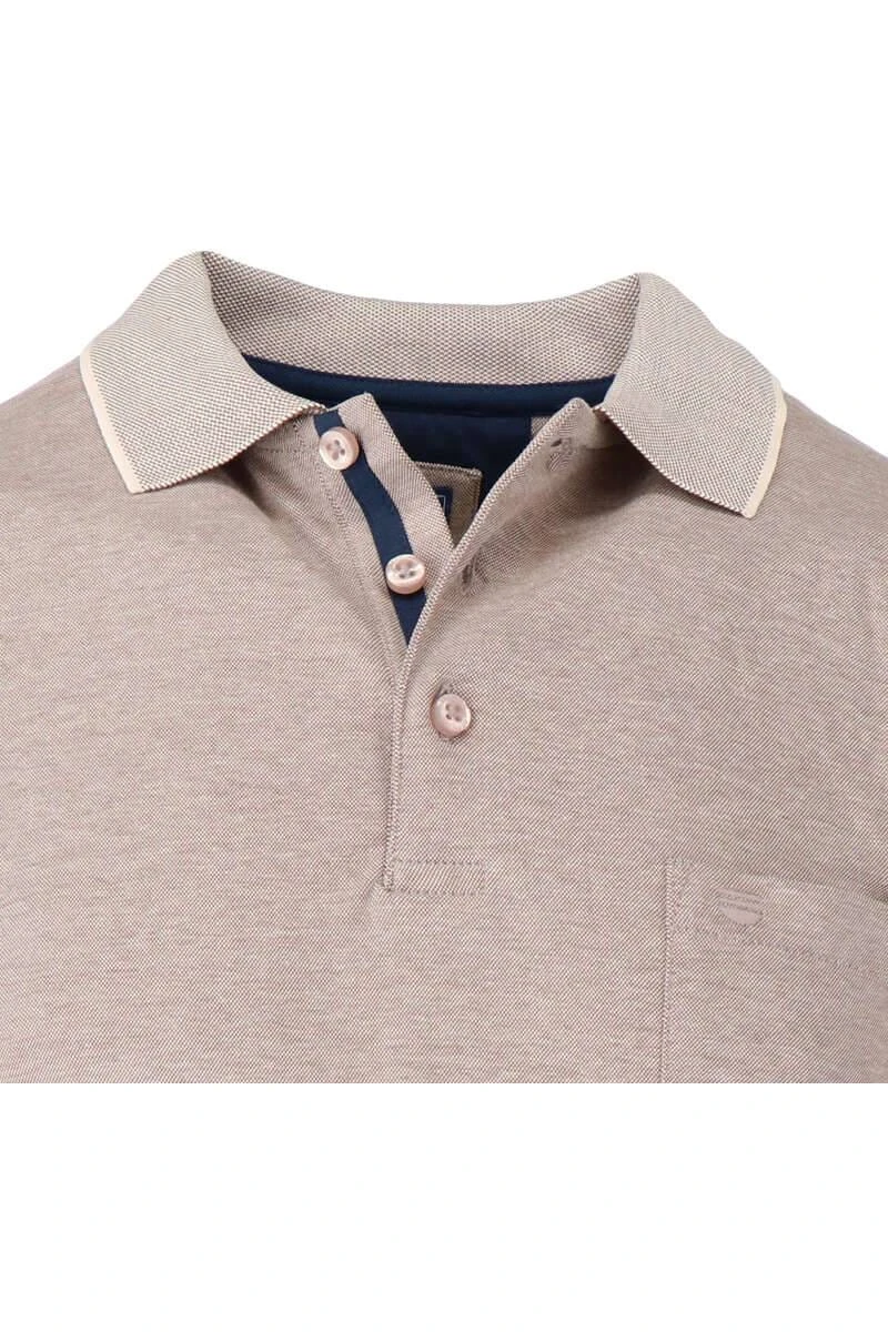 Redmond Regular Fit Longsleeve Poloshirt Beige, Einfarbig 2 Redmond Regular Fit Longsleeve Poloshirt Beige, Einfarbig – Bild 2