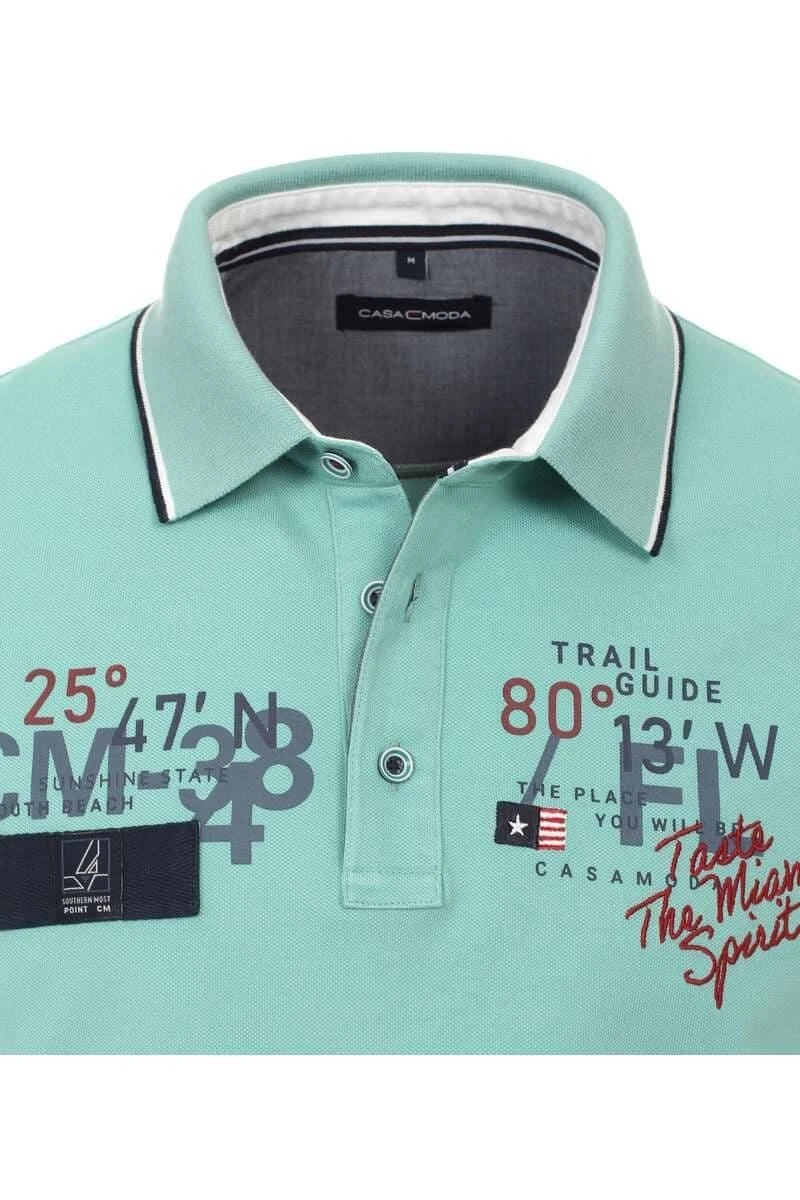 Casa Moda Casual Fit Poloshirt Grün, Einfarbig 2 Casa Moda Casual Fit Poloshirt Grün, Einfarbig – Bild 2