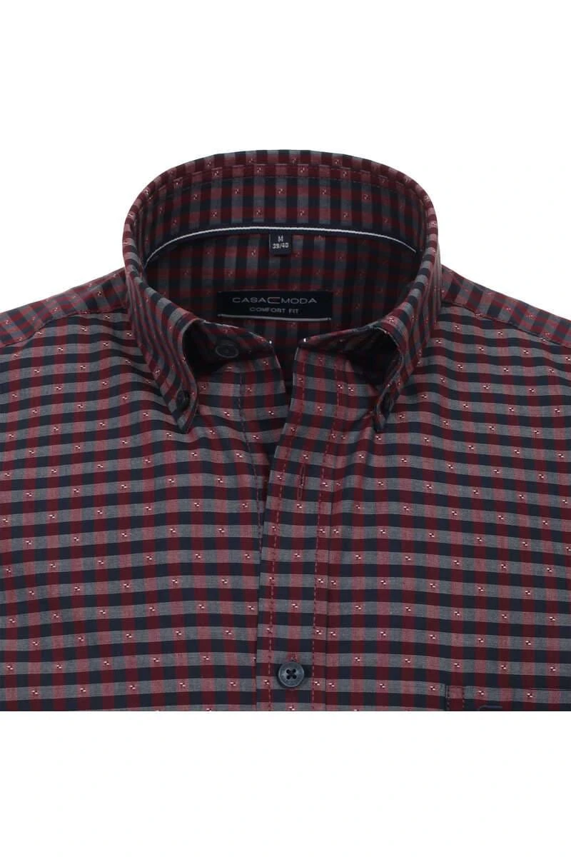 Casa Moda Comfort Fit Hemd Rot, Kariert 2 Casa Moda Comfort Fit Hemd Rot, Kariert – Bild 2