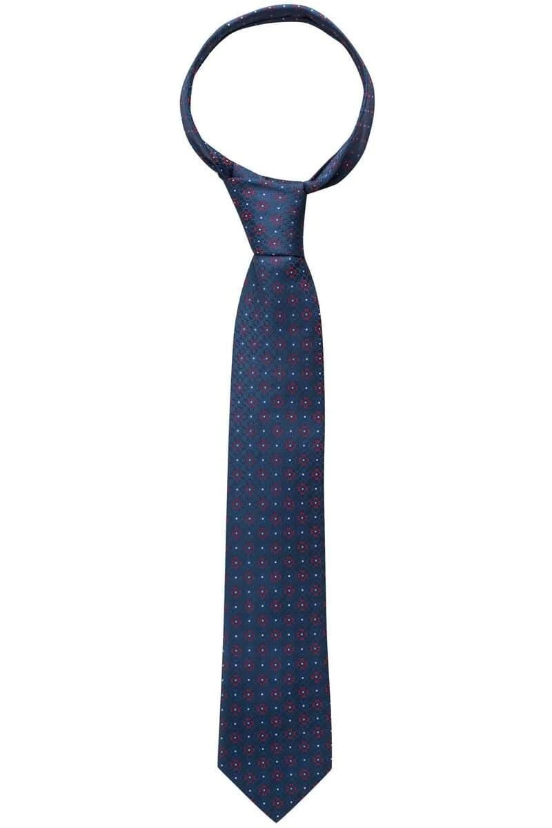 ETERNA Krawatte 100% Seide Blau/rot, Gemustert 2 ETERNA Krawatte 100% Seide Blau/rot, Gemustert – Bild 2