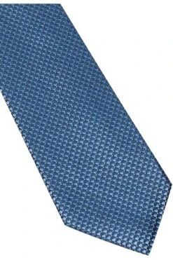 ETERNA Slim Krawatte 100% Seide Blau, Strukturiert
