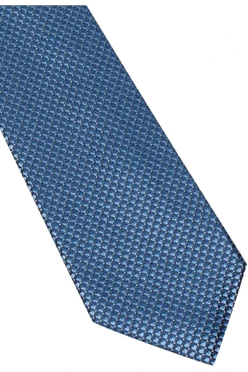 ETERNA Slim Krawatte 100% Seide Blau, Strukturiert 1 ETERNA Slim Krawatte 100% Seide Blau, Strukturiert