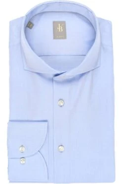 Jacques Britt Slim Fit Hemd Hellblau, Einfarbig