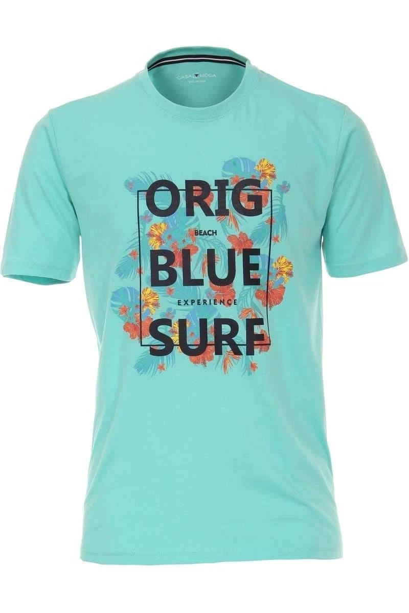 Casa Moda T-Shirt Rundhals Türkis,Einfarbig 1 Casa Moda T-Shirt Rundhals Türkis,Einfarbig
