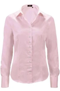 Circle Of Gentlemen Slim Fit Bluserosa, Einfarbig