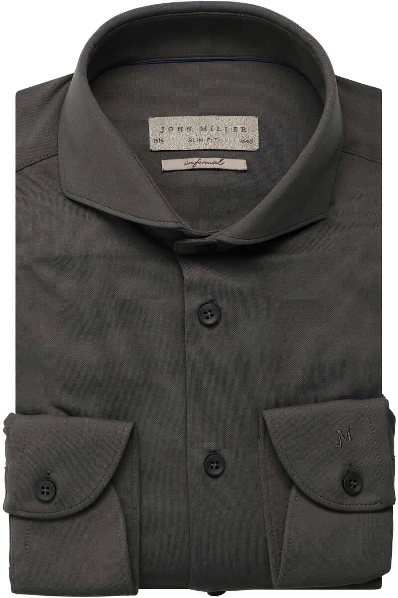 John Miller Performance Slim Fit Hemd Dunkelgrün, Einfarbig 1 John Miller Performance Slim Fit Hemd Dunkelgrün, Einfarbig