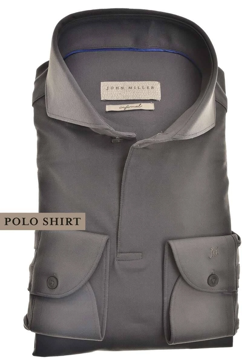 John Miller Slim Fit Longsleeve Poloshirt Dunkelgrün, Einfarbig 1 John Miller Slim Fit Longsleeve Poloshirt Dunkelgrün, Einfarbig