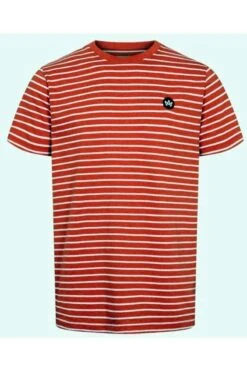 Kronstadt Regular Fit T-Shirt Rundhals Orange/weiss,Gestreift