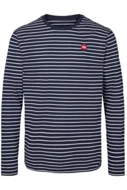 Kronstadt Longsleeve Rundhals Blau/weiss