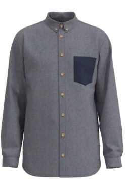 Kronstadt Regular Fit Flanellhemd Blau, Einfarbig