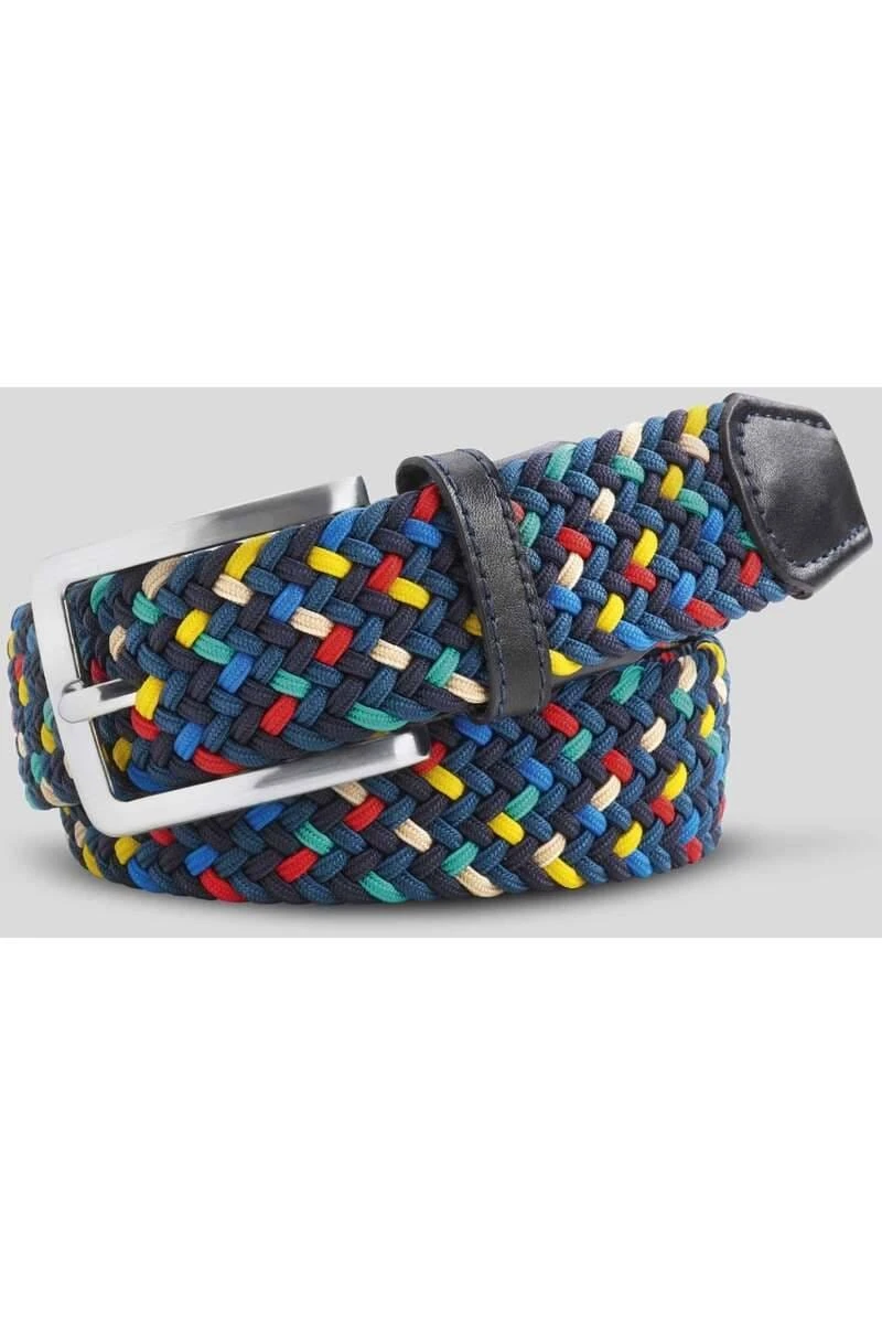 Meyer Herren Gürtel Aus 55% Polyester / 45% Elasthan, Patte Aus Leder3,5 Cm Mehrfarbig, Strukturiert 1 Meyer Herren Gürtel Aus 55% Polyester / 45% Elasthan, Patte Aus Leder3,5 Cm Mehrfarbig, Strukturiert