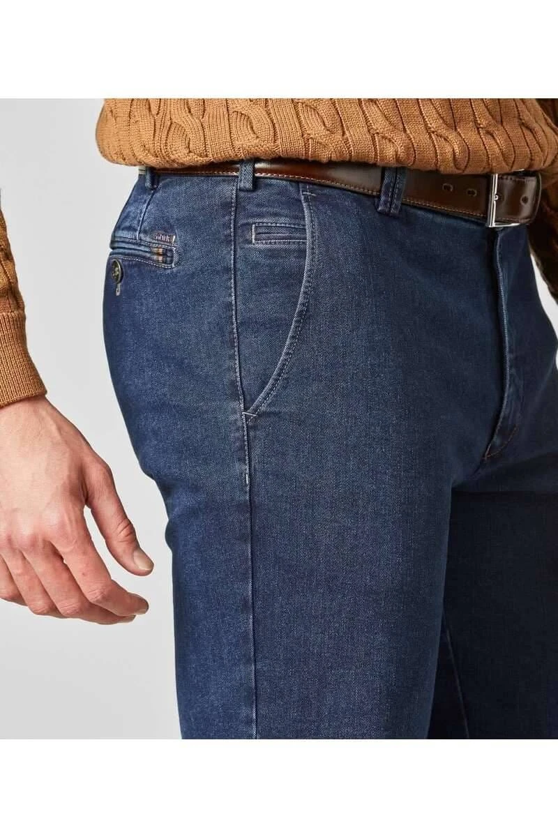 Meyer Modern Fit Herren Chino Dunkelblau,Einfarbig 4 Meyer Modern Fit Herren Chino Dunkelblau,Einfarbig – Bild 4