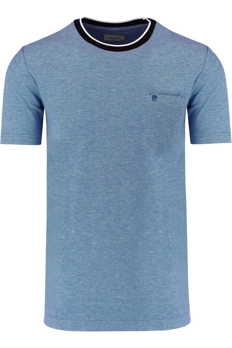 Pierre Cardin Tailored Fit T-Shirt Rundhals Blau,Einfarbig 1 Pierre Cardin Tailored Fit T-Shirt Rundhals Blau,Einfarbig