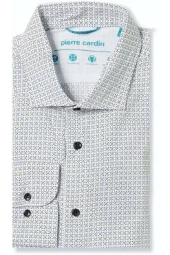 Pierre Cardin Tailored Fit Hemd Weiss, Gemuster