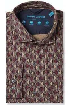 Pierre Cardin Modern Fit Hemd Rot, Gemuster