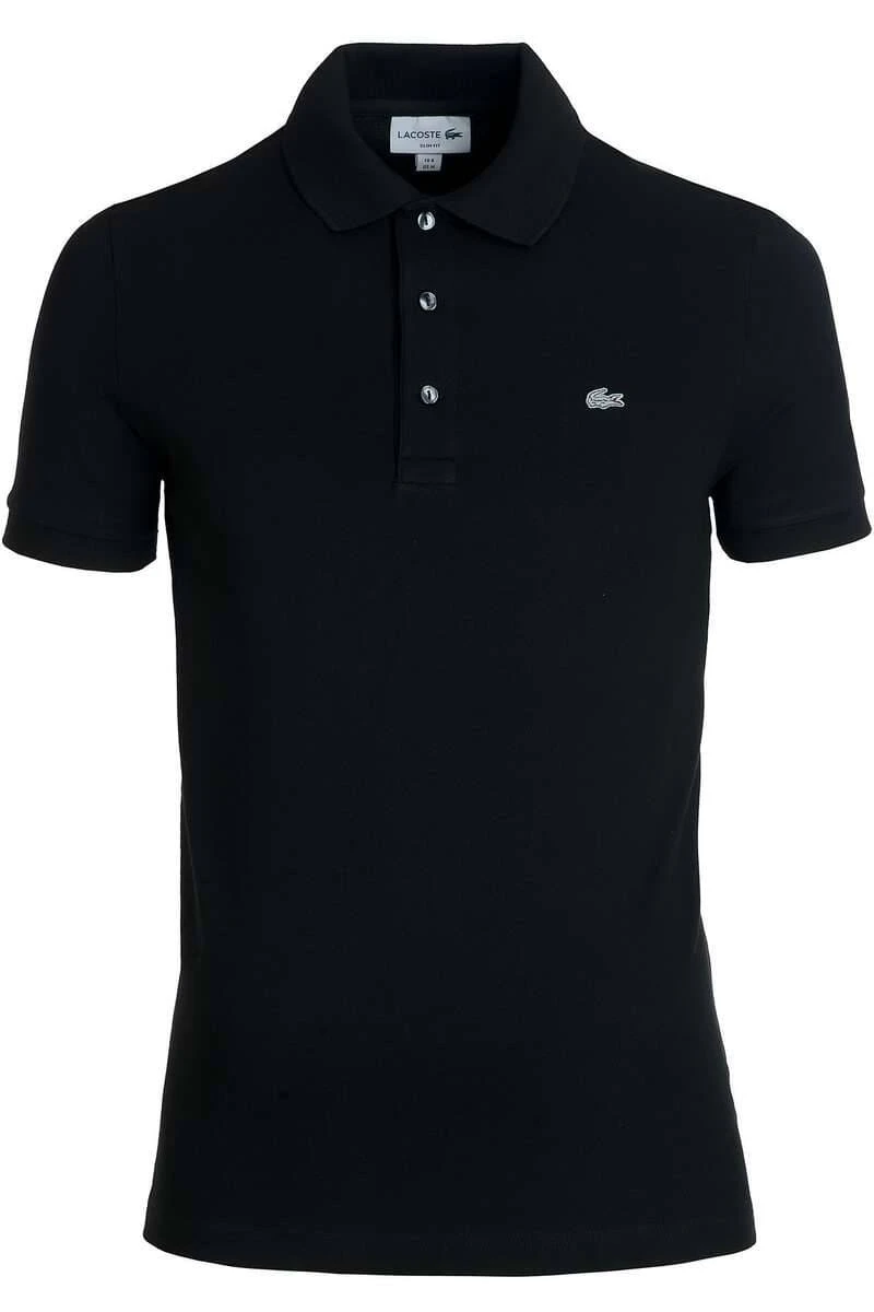 Lacoste Slim Fit Poloshirt Schwarz, Einfarbig 1 Lacoste Slim Fit Poloshirt Schwarz, Einfarbig