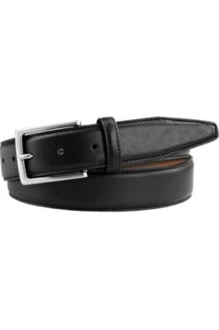 Profuomo Herren Gürtel Aus Kalbsleder3,5 Cm Schwarz, Einfarbig