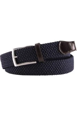 Profuomo Herren Gürtel Aus Elastisches Band3,5 Cm Navy, Einfarbig