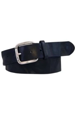 Profuomo Herren Gürtel Aus 100% Echtleder4,0 Cm Navy, Einfarbig