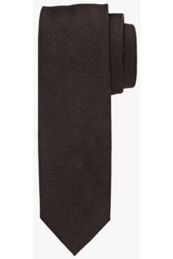 Profuomo Krawatte 100% Seide Dunkelbraun, Einfarbig