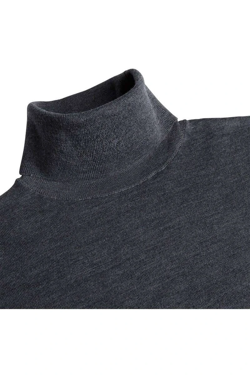 Profuomo Slim Fit Herren Rollkragenpullover Anthrazit 2 Profuomo Slim Fit Herren Rollkragenpullover Anthrazit – Bild 2