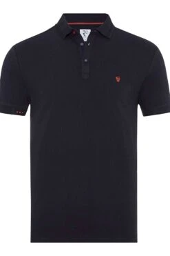 R2 Amsterdam Modern Fit Poloshirt Navy, Einfarbig