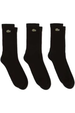 Lacoste Sport Herren Socken Dreierpackschwarz, Einfarbig